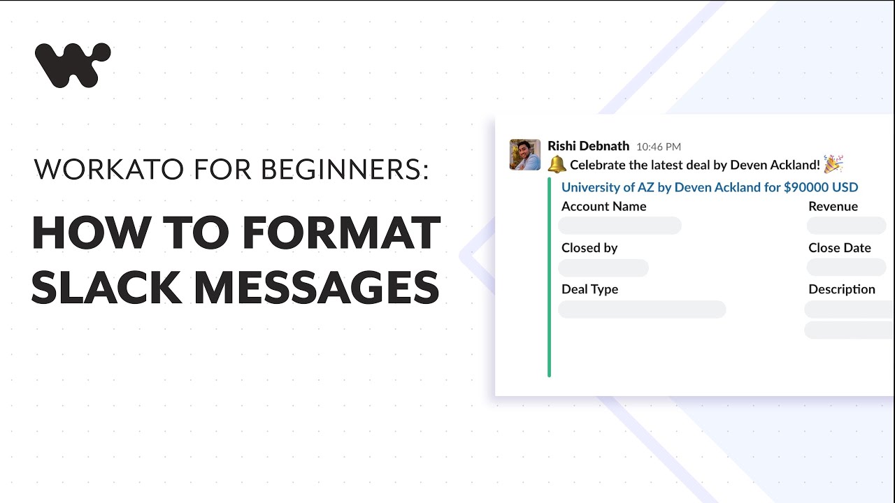 How to Format Slack Messages l Workato for Beginners