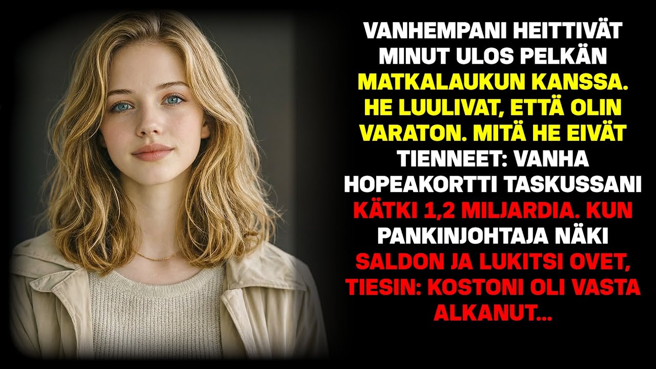 Vanhempani heittivät minut ulos – kun käytin isoisän korttia, pankkipäällikkö kalpensi.
