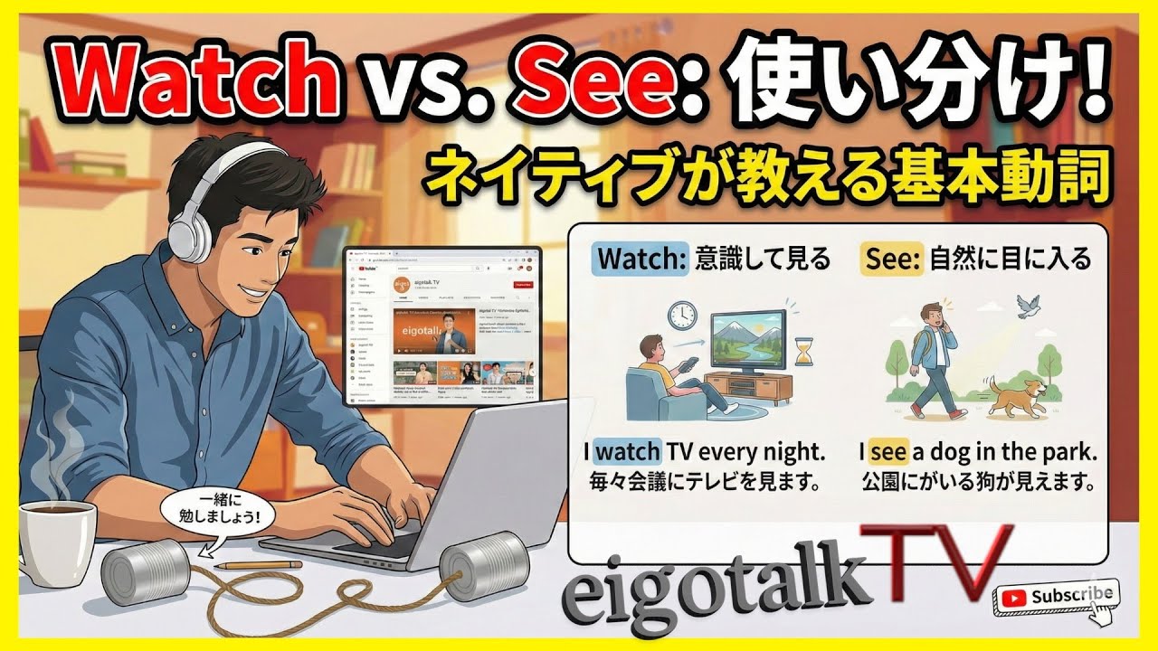 Watch と See の違いが5分でわかる！｜基本動詞レッスン