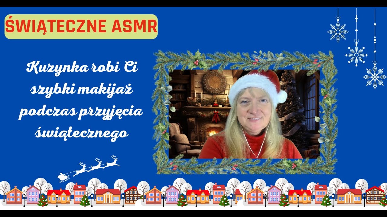 🎄ASMR PL - Szybki makijaż podczas przyjęcia świątecznego ❤️ Szept, święta, Doing your makeup 🎄