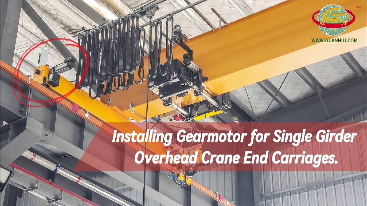 How to install single girder overhead crane long travelling motor ?