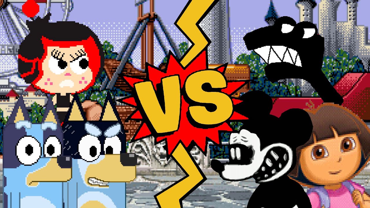 M.U.G.E.N Battles | Bluey/Bandit/Hanazuki vs F/S. Mouse/Dora