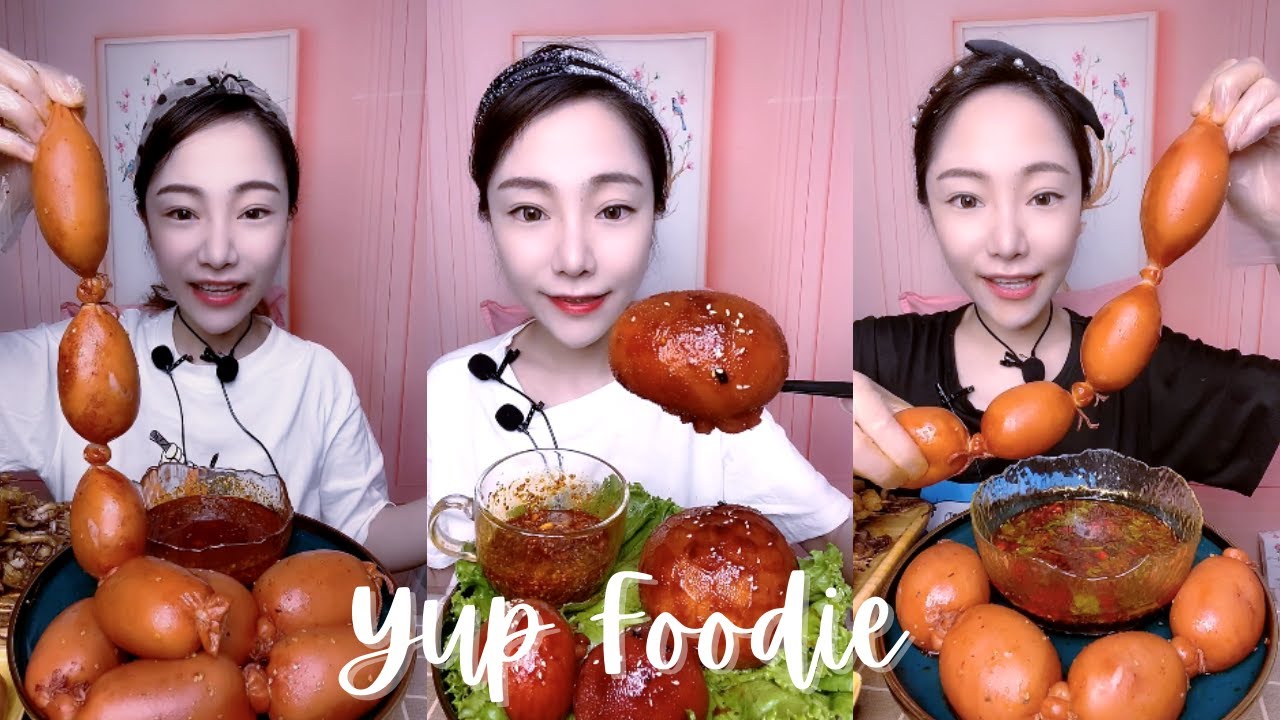 ASMR Chinese Food Mukbang | Sheep Brain Wrapped In Intestines | Yup Foodie #25