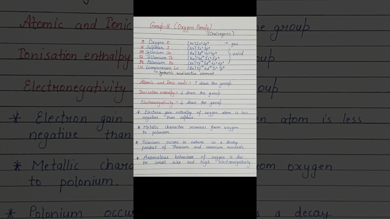 p block elements|Oxygen family|Chemistry for kvs nvs htet exams