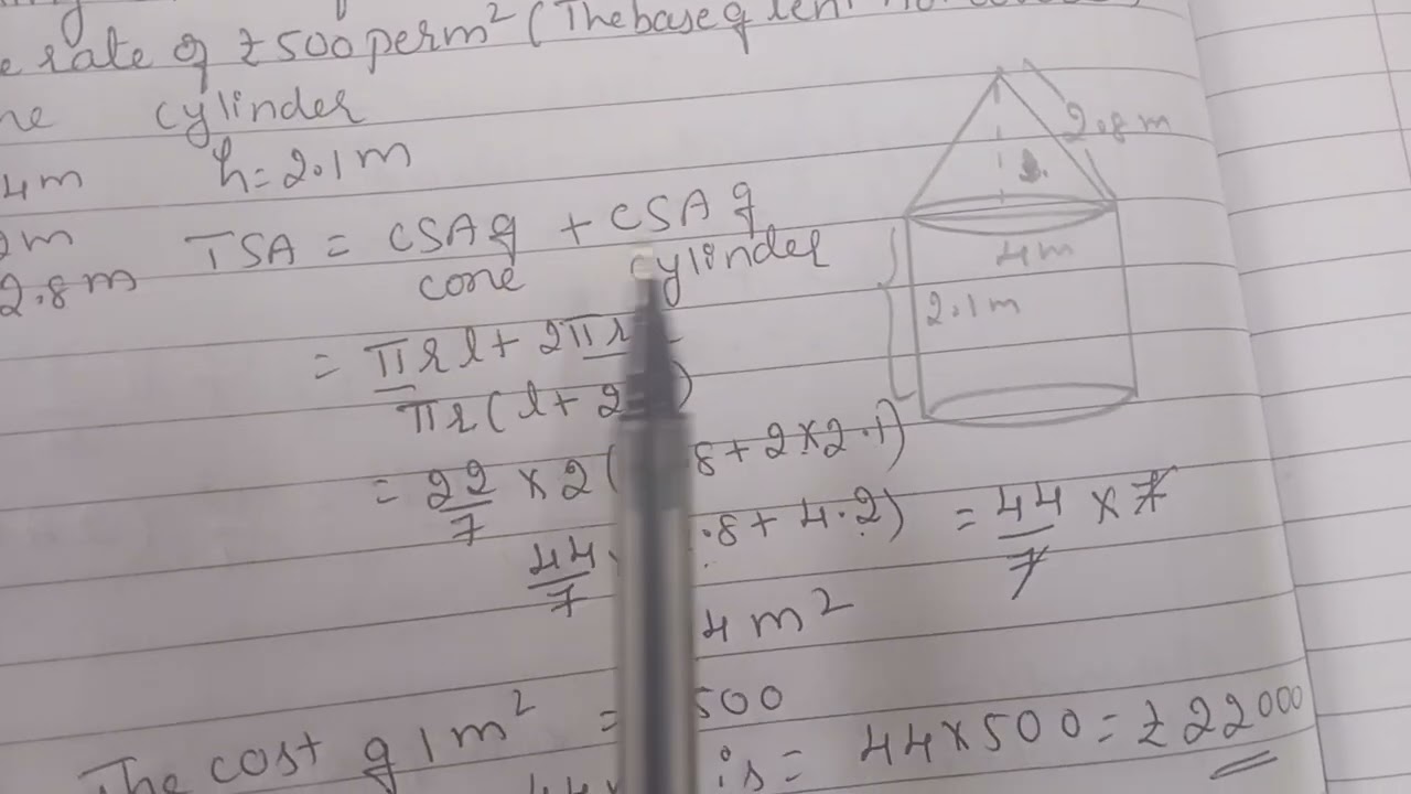 Surface area and Volume, 10th Std ( excercise 13.1, Q No - 7, 8, 9)