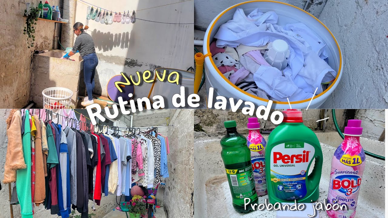 RUTINA DE LAVADO ACTUALIZADA! 🧺🫧en mi nueva área de lavado con JABÓN LIQUIDO PERSIL 🧼