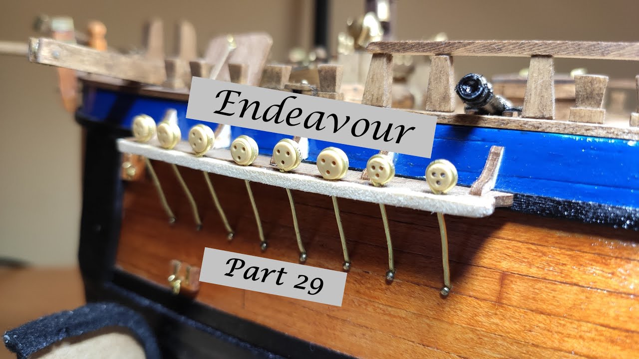 Endeavour : 1/54 Scale Model : Step By Step Video Build : Placing The Deadeyes: Part 29