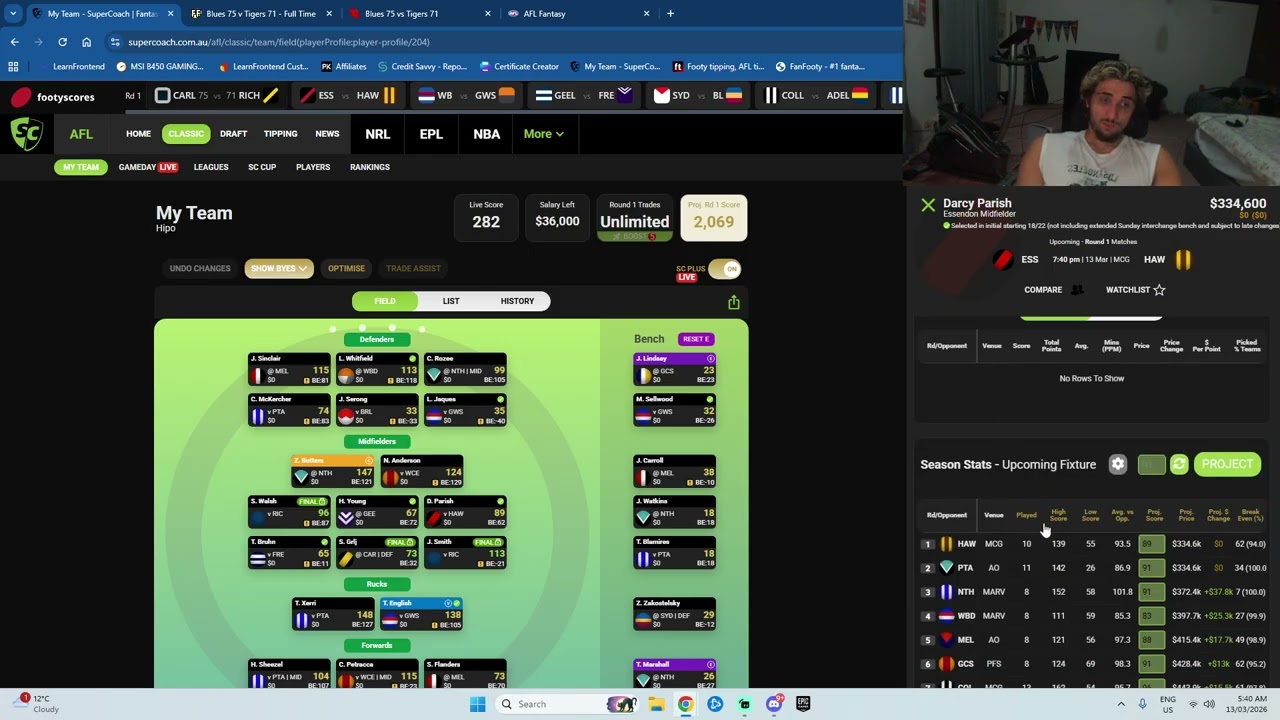 WALSH DISAPPOINTING... Carlton v Richmond Round 1 Review | AFL Supercoach 2026