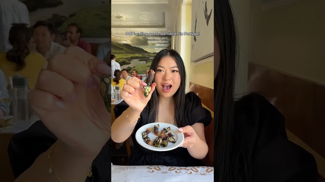 Eating goose BARNACLES in Portugal 😱 would you try this??