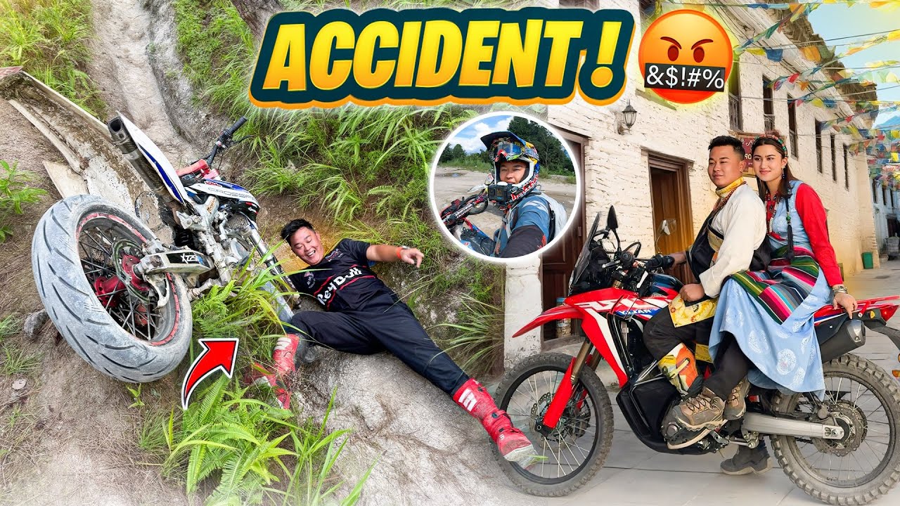 CROSSFIRE ACCIDENT BHAYO🤣 KTA HARU SANGA DIRTBIKE RIDE JADA  / @rajkumarthapamagar32 