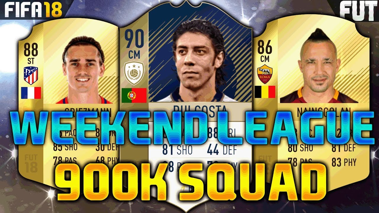 FIFA 18 800K-900K SQUAD BUILDER feat. RUI COSTA PRIME ICON, GRIEZMANN, BOATENG - FUT CHAMPIONS TEAM