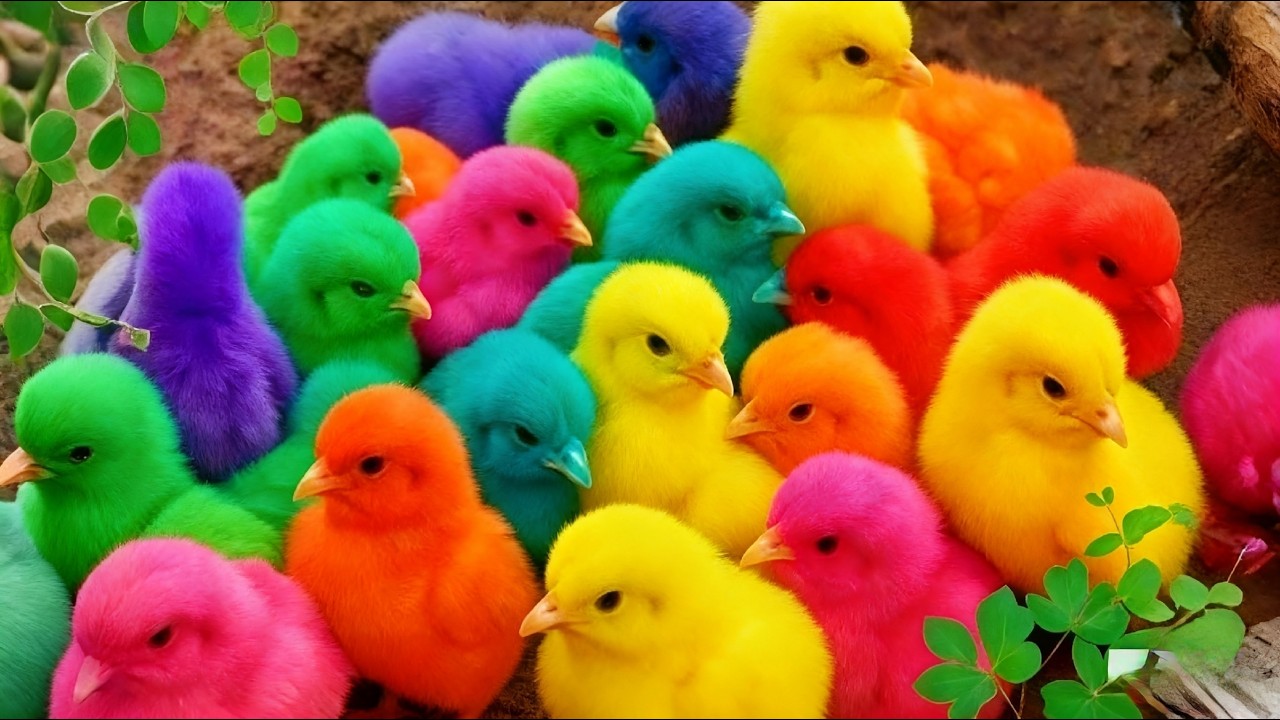 Ayam Lucu, ayam warna warni, ayam rainbow, kelinci lucu, bebek lucu, ikan koi, Hewan Lucu🐣🐔🌈