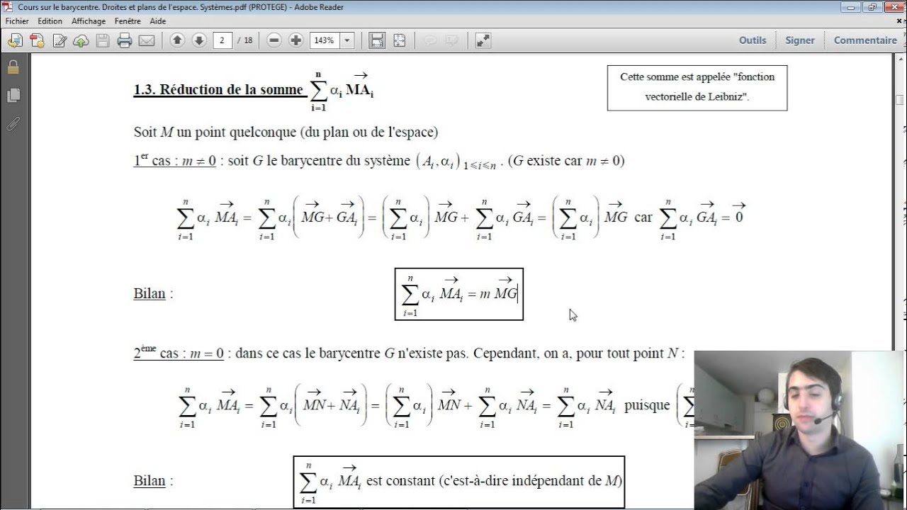 Le Barycentre - Maths Terminale S
