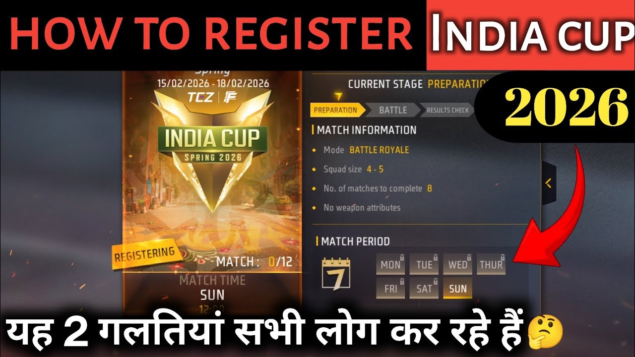 how to register tcz India cup 2026 free fire