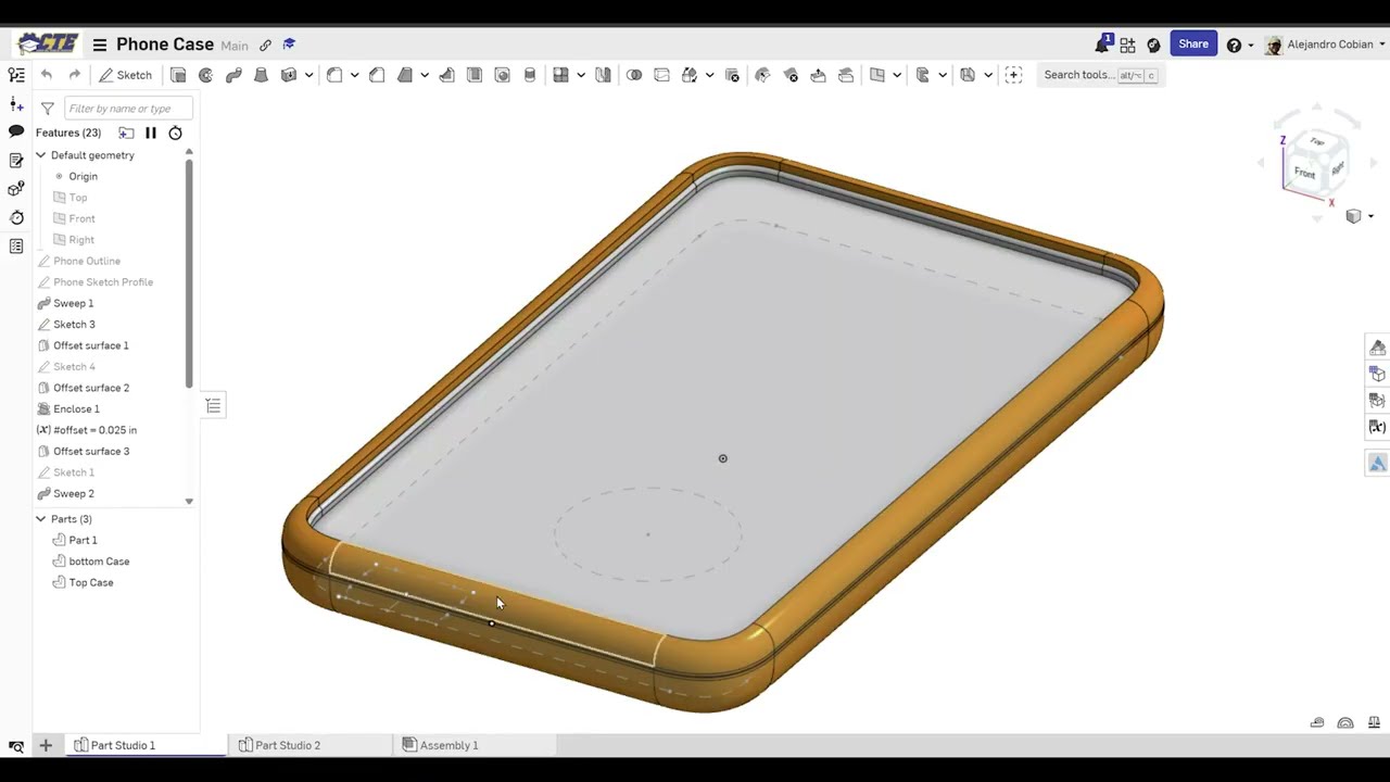 Чехол для телефона Onshape (усовершенствованная конструкция)