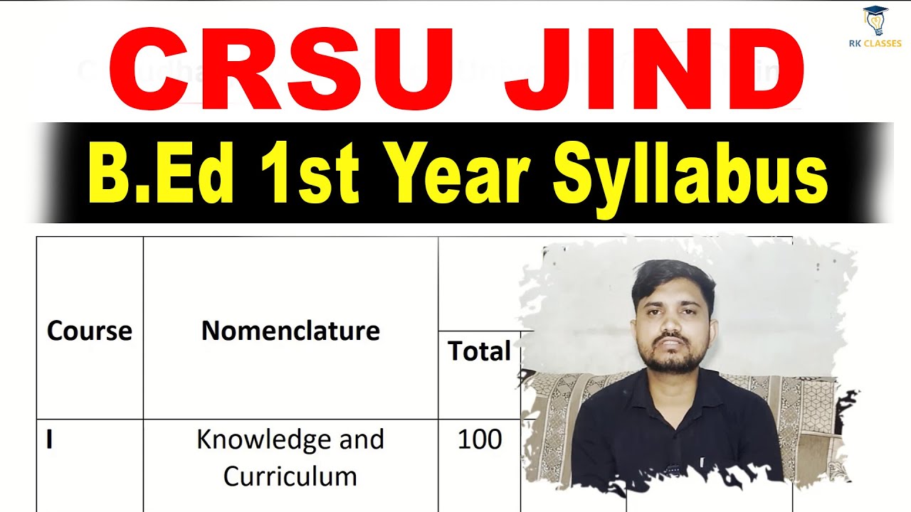 CRSU B.Ed. 1st Year Syllabus | Chaudhary Ranbir Singh University B.Ed. Syllabus 2025-27