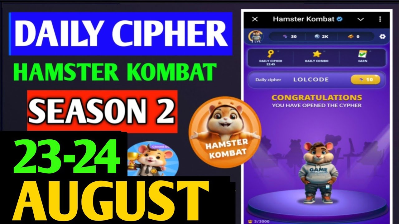 Hamster Kombat Dev Game Daily Cipher 23 August | Hamster Kombat Daily Cipher Code | Daily Combo