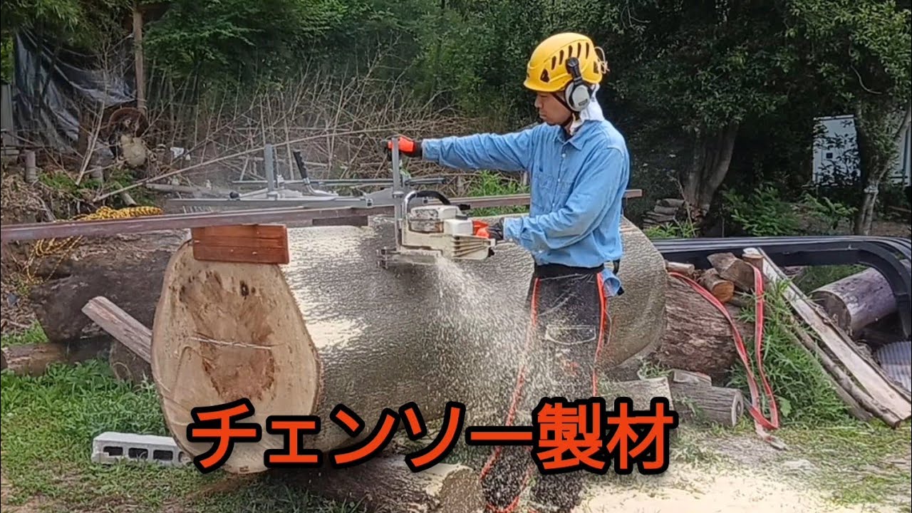 チェンソー製材　エノキ①　スチール066　2023年6月8日