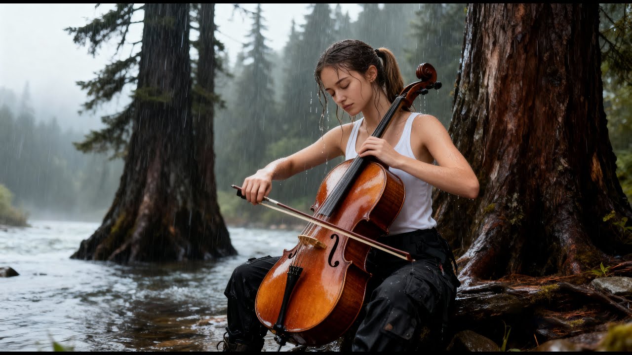 🎻🎹 Cello & Piano in Rainy Hoh Rain Forest – Emotional Music for Relaxation & Sleep