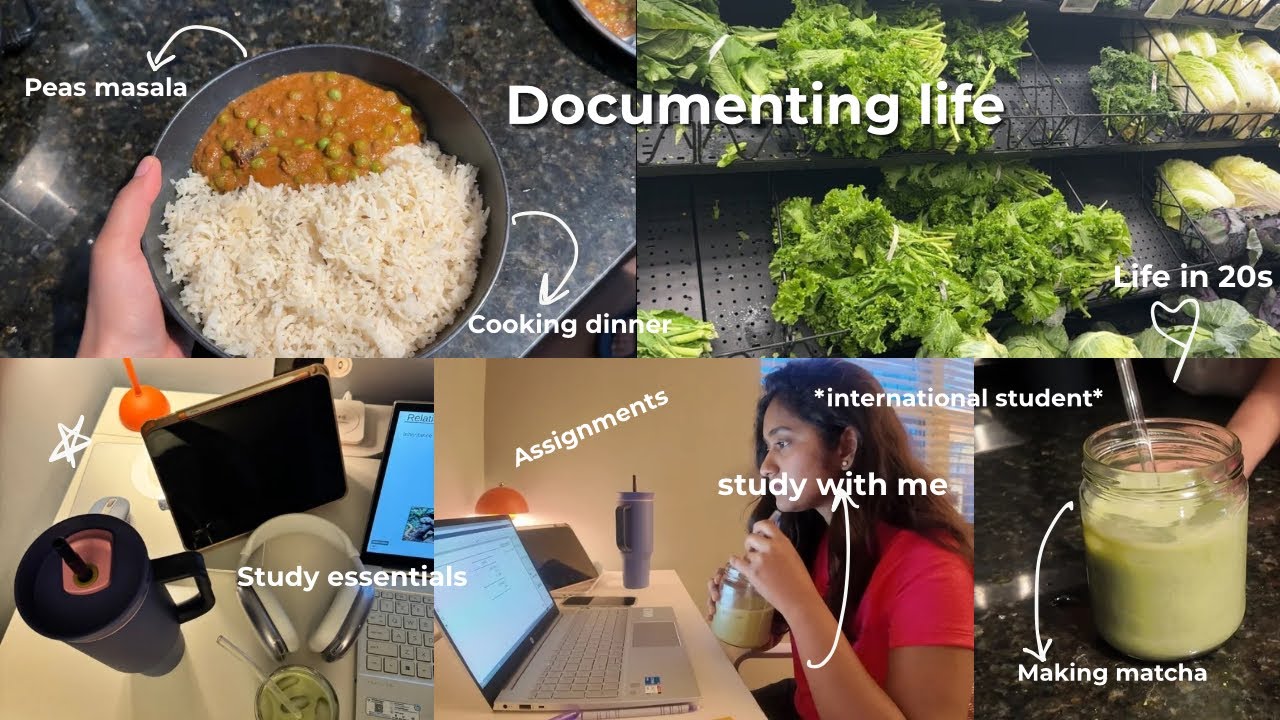 Documenting life as an international student📚📷|study vlog ,cooking ,matcha|VIBEWITHALEXAA