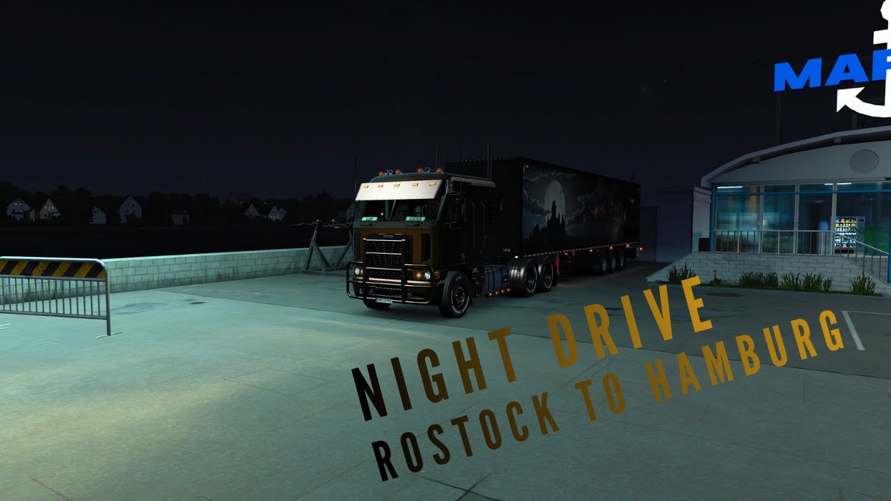 Euro Truck Simulator 2 | ASMR POV Night Drive Rostock → Hamburg 🚛 Freightliner Halloween Treats 10t