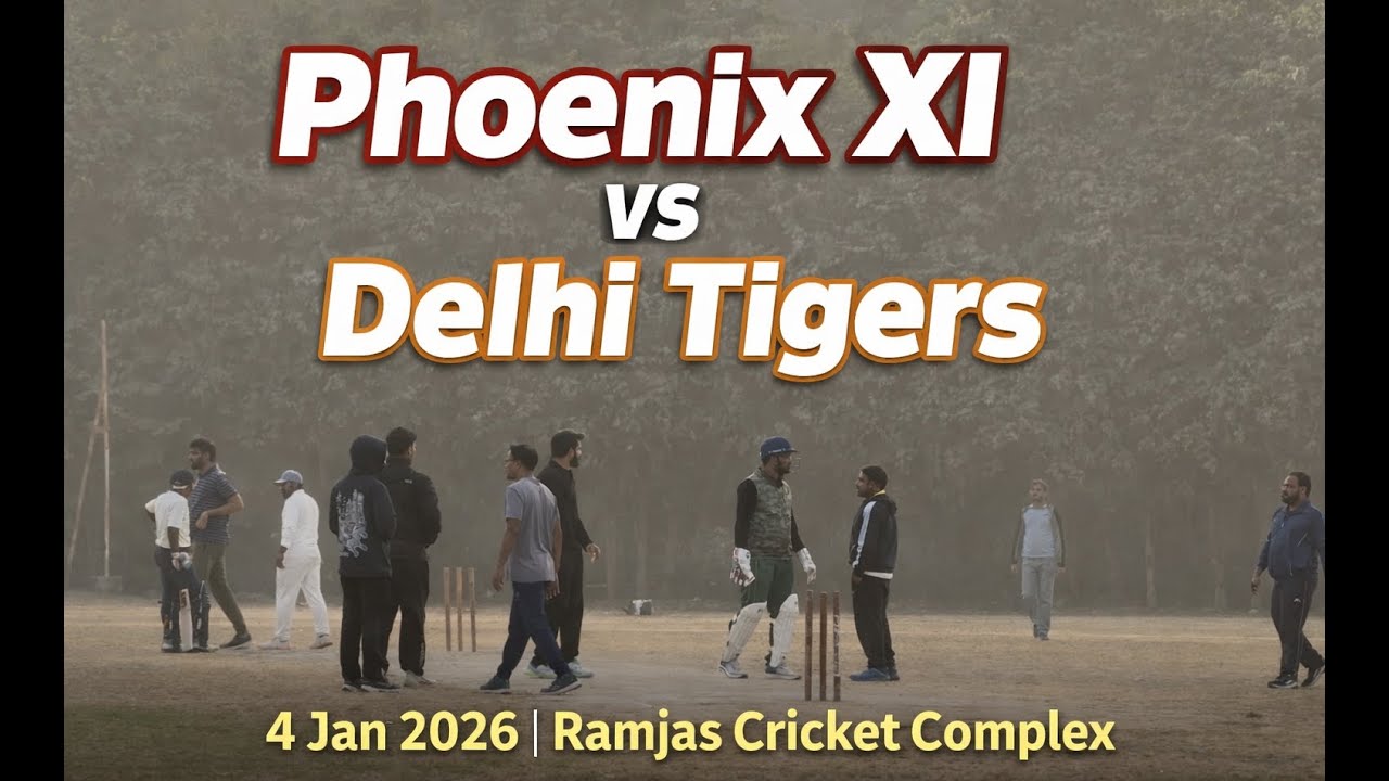 Phoenix XI vs Delhi Tigers 🏏 | 20-Over Leather Ball Match | Ramjas Cricket Complex | 04-01-2026