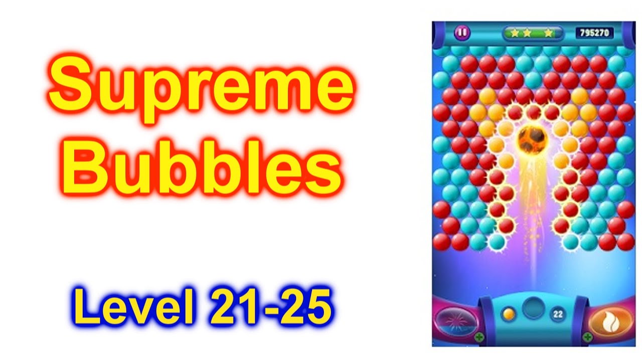 Supreme Bubbles Game Level 21-25 On Cell Phone