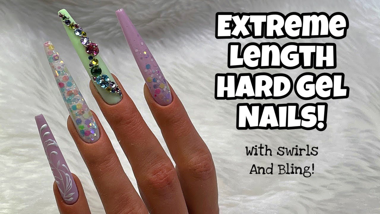 Hard Gel Nails | Swirls and Bling! | Nail Sugar
