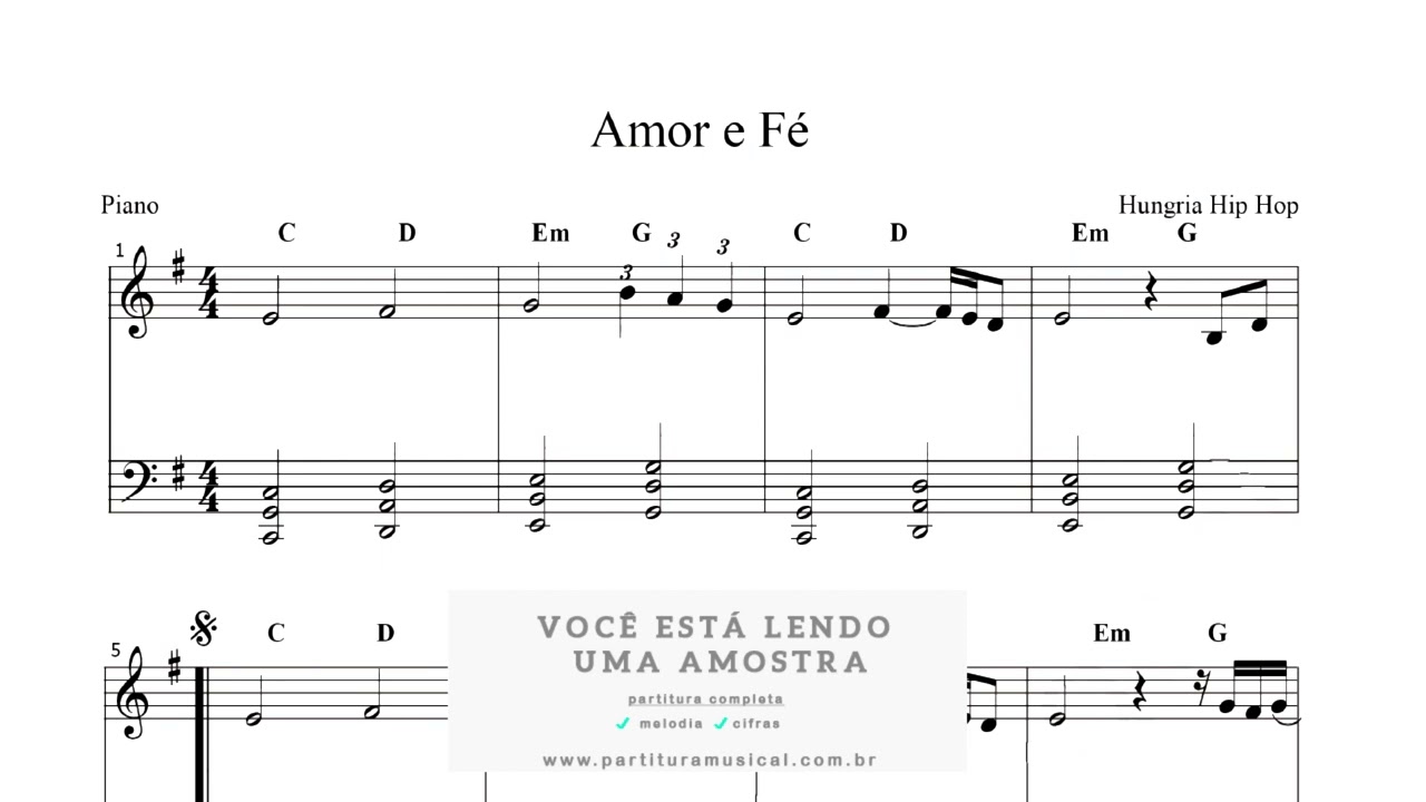 Amor e Fé (Piano) Partitura - Sheet Music