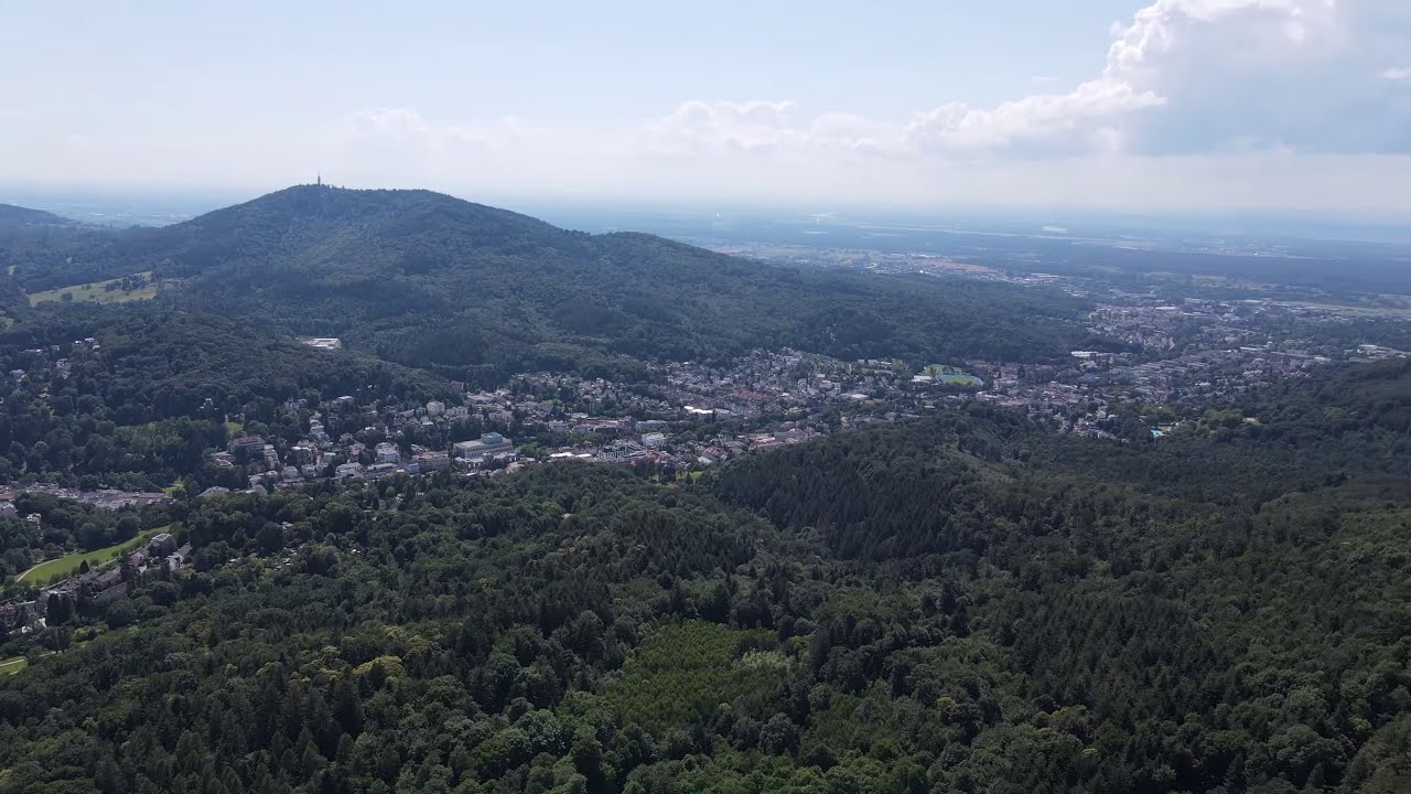 Baden-Baden (Germany)  view in 2.7k from the air (Drone: Mavic Air 2), high mountains