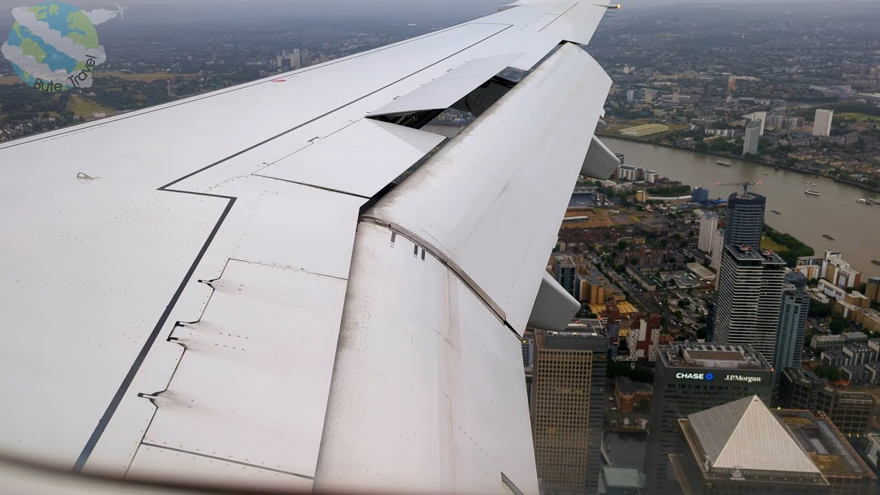 British Airways Embraer E190 Thrilling Steep Approach and Firm Landing at London City Airport