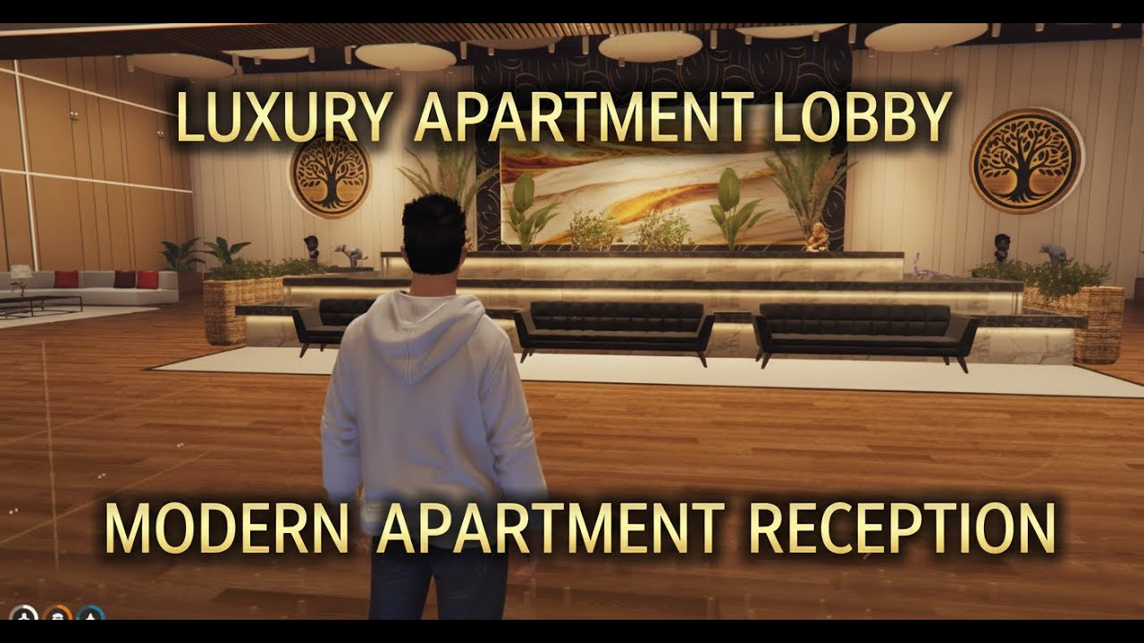Modern Apartment Lobby with Reception | Premium Interior Showcase #gta #roleplay #fivem