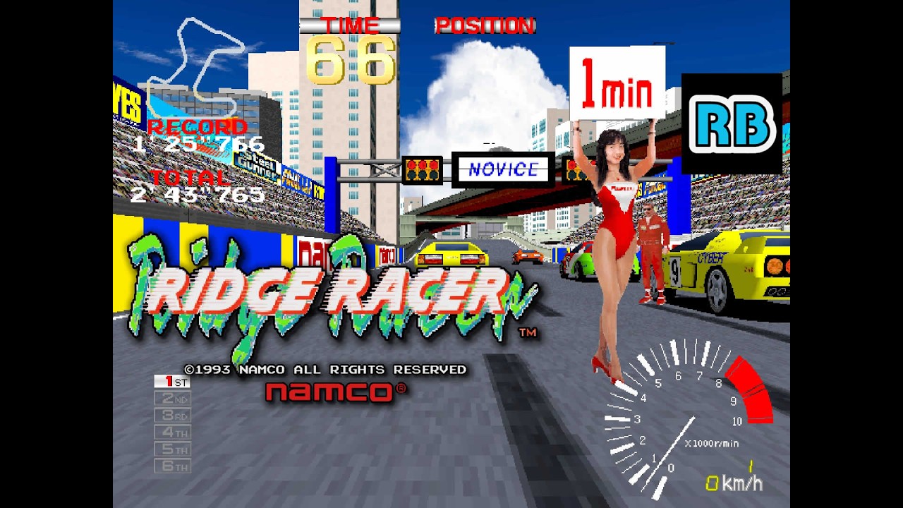 1993 [60fps] Ridge Racer (World) Novice Course ALL