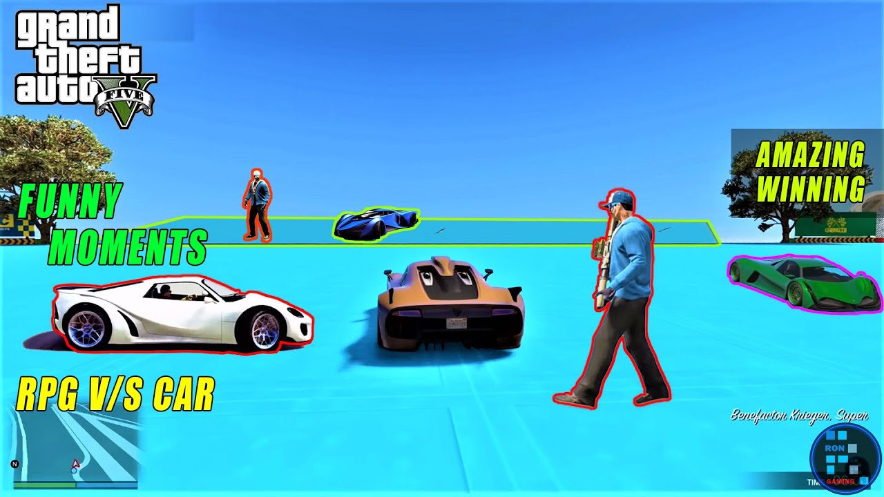 GTA V | Very Funny Walking Moments In RPG v/s CAR