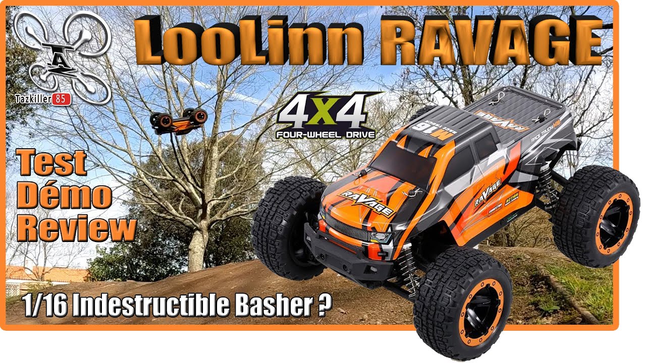 Loolinn RAVAGE 1/16 Basher incassable ? - Review Test Démo - Bonne chance !