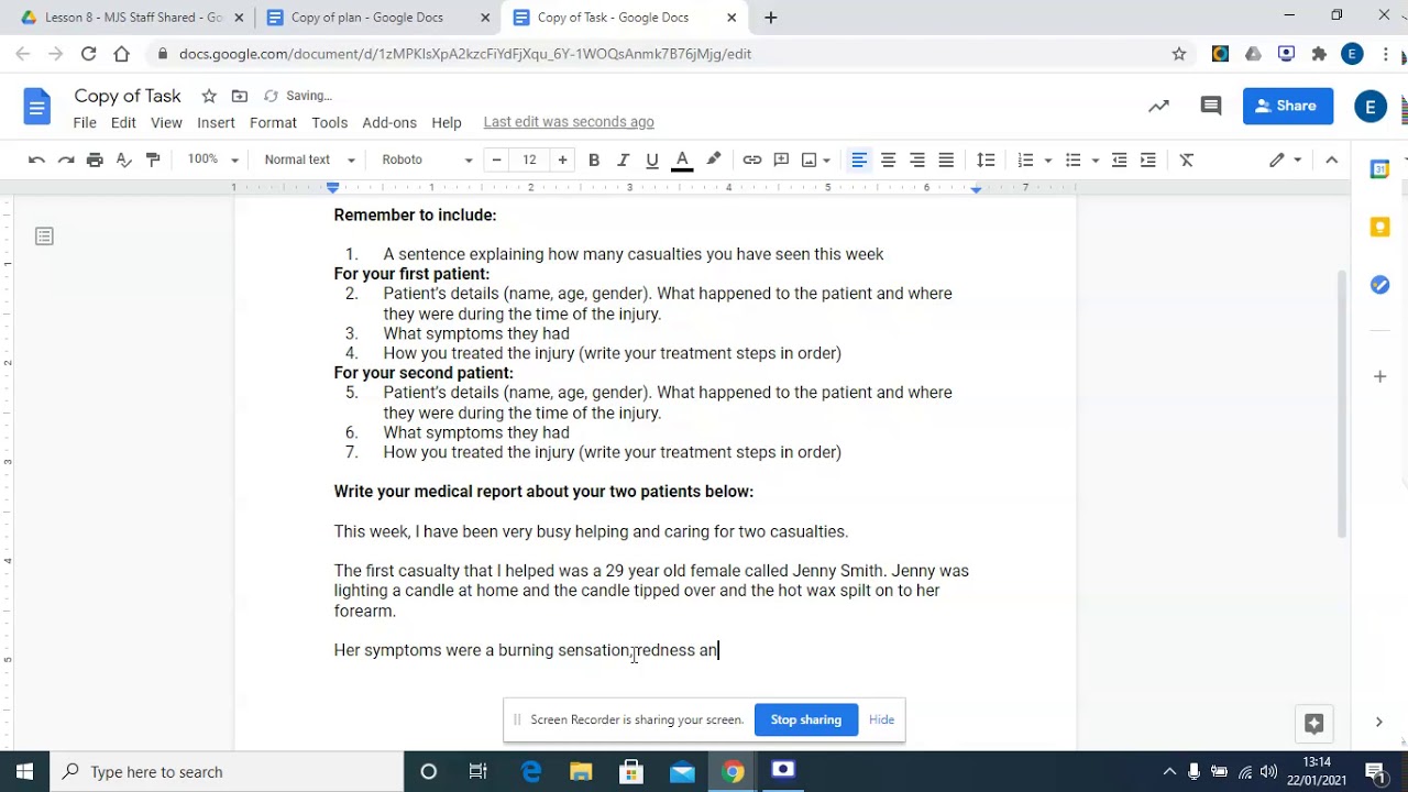 Writing A Medical Report - PSHE
