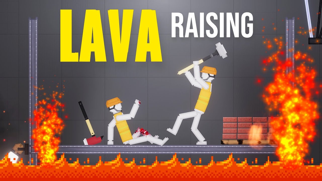 People fight each other while Lava is Rising [The Floor is LAVA!!!]