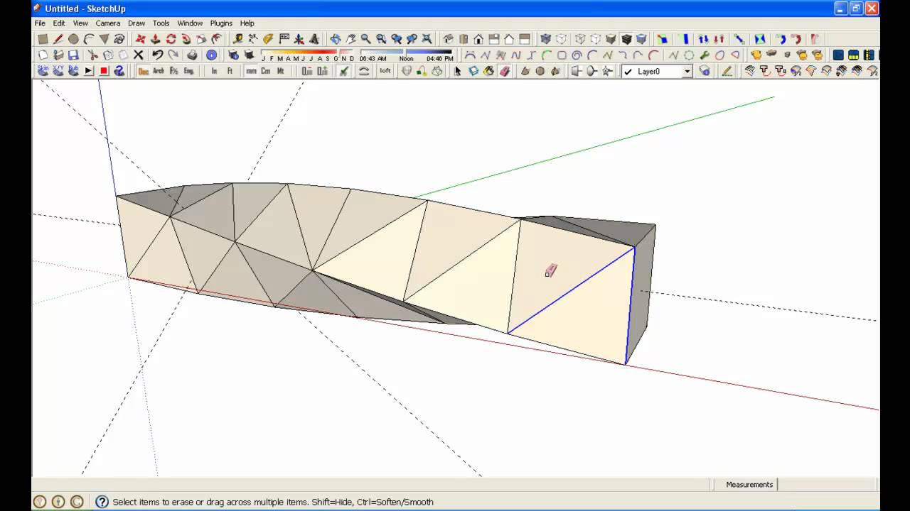 Create a twisted bar in SketchUp with native tools