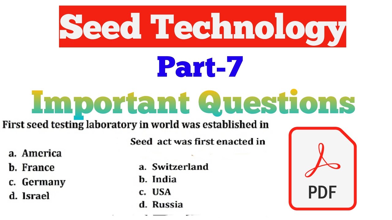Seed technology important question part-7