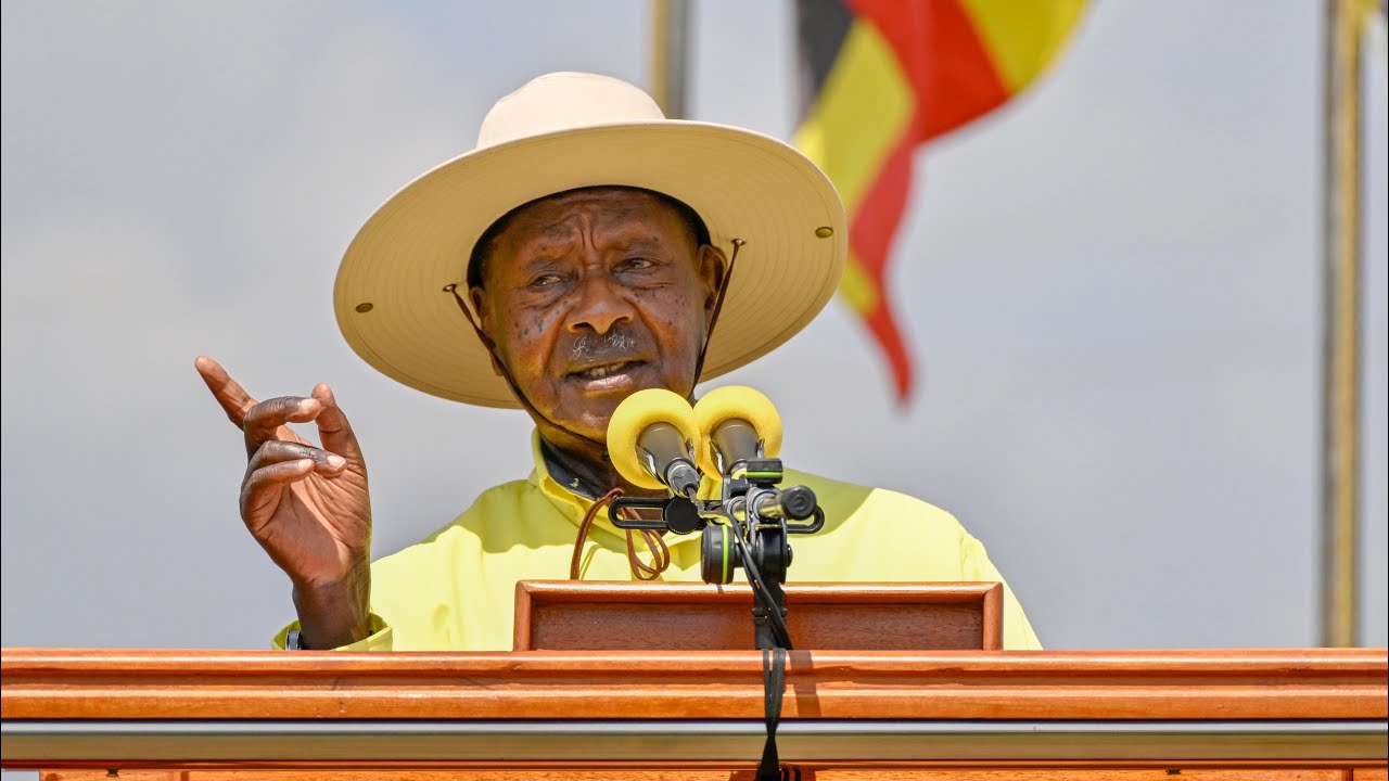 Museveni Mocks Bobi Wine’s Campaign Message in his victory speech.