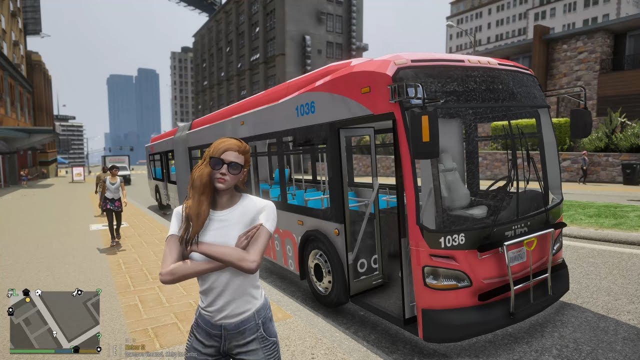 Gta 5 Let's Go To Work As A Female City Bus Driver - LS DownTown To Terminal #gta #gtareallifemod