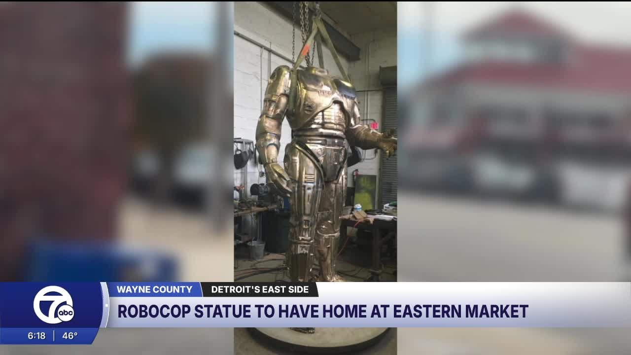 RoboCop statue finally finds permanent home in Detroit's Eastern Market