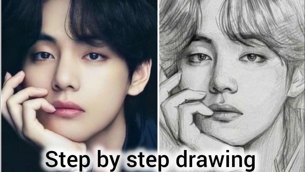 how to draw kpop idol/step by step/easy tutorial trick .