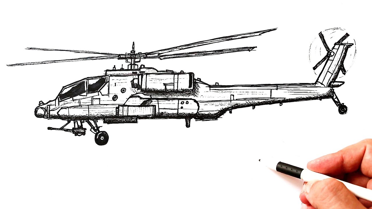 Как нарисовать военный вертолет
