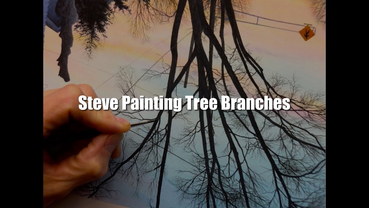 Steve Painting Tree Branches