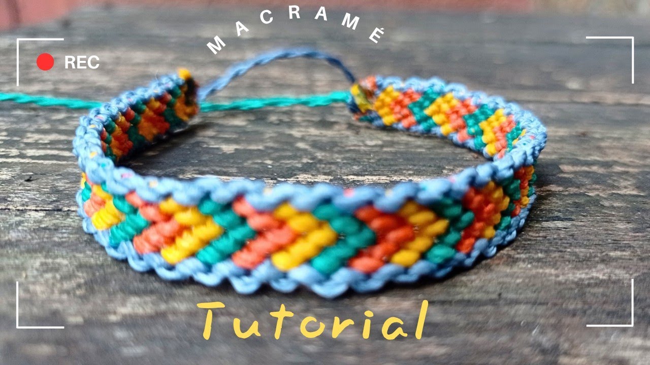 PULSERA MACRAMÉ CHEVRON con BORDE 🔸 paso a paso ✨ tutorial