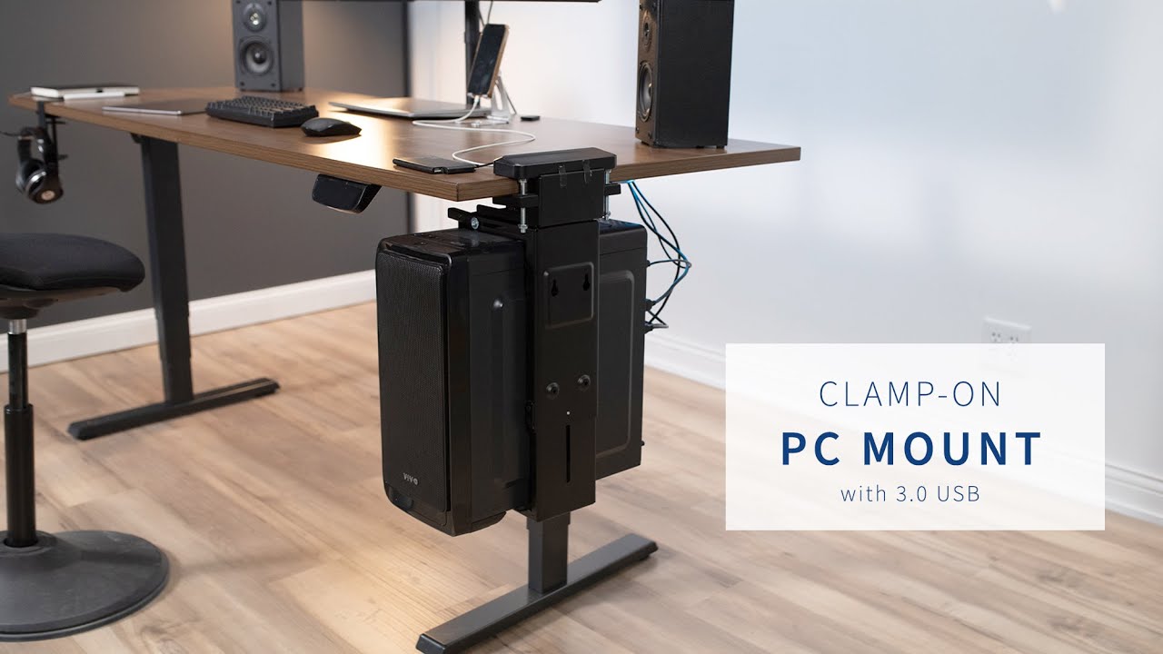 MOUNT-PC10BU Clamp-on Desk and Wall PC Mount with USB by VIVO