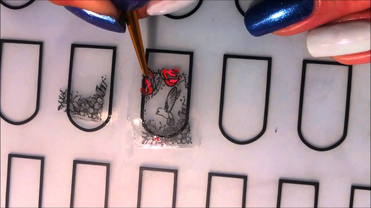Reverse stamping fleur oiseau