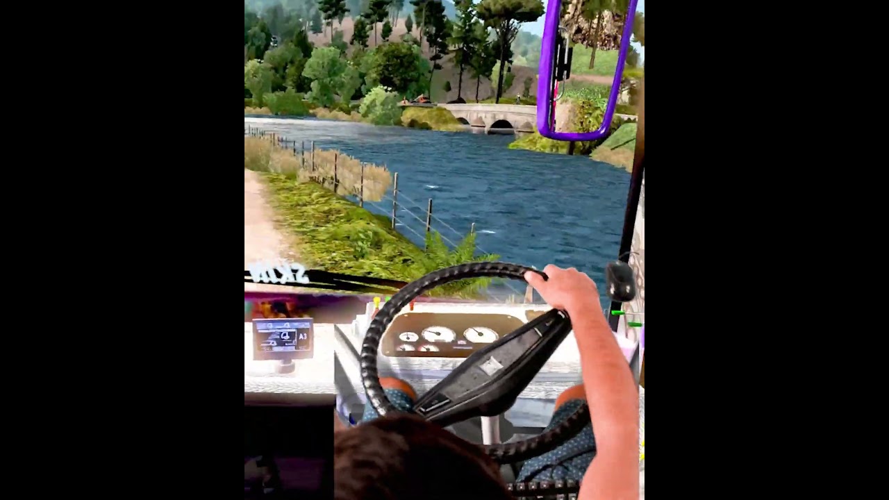 Euro truck simulator 2 bus driving with real steering wheel gaming🤩💥 #shorts #trending #ets2
