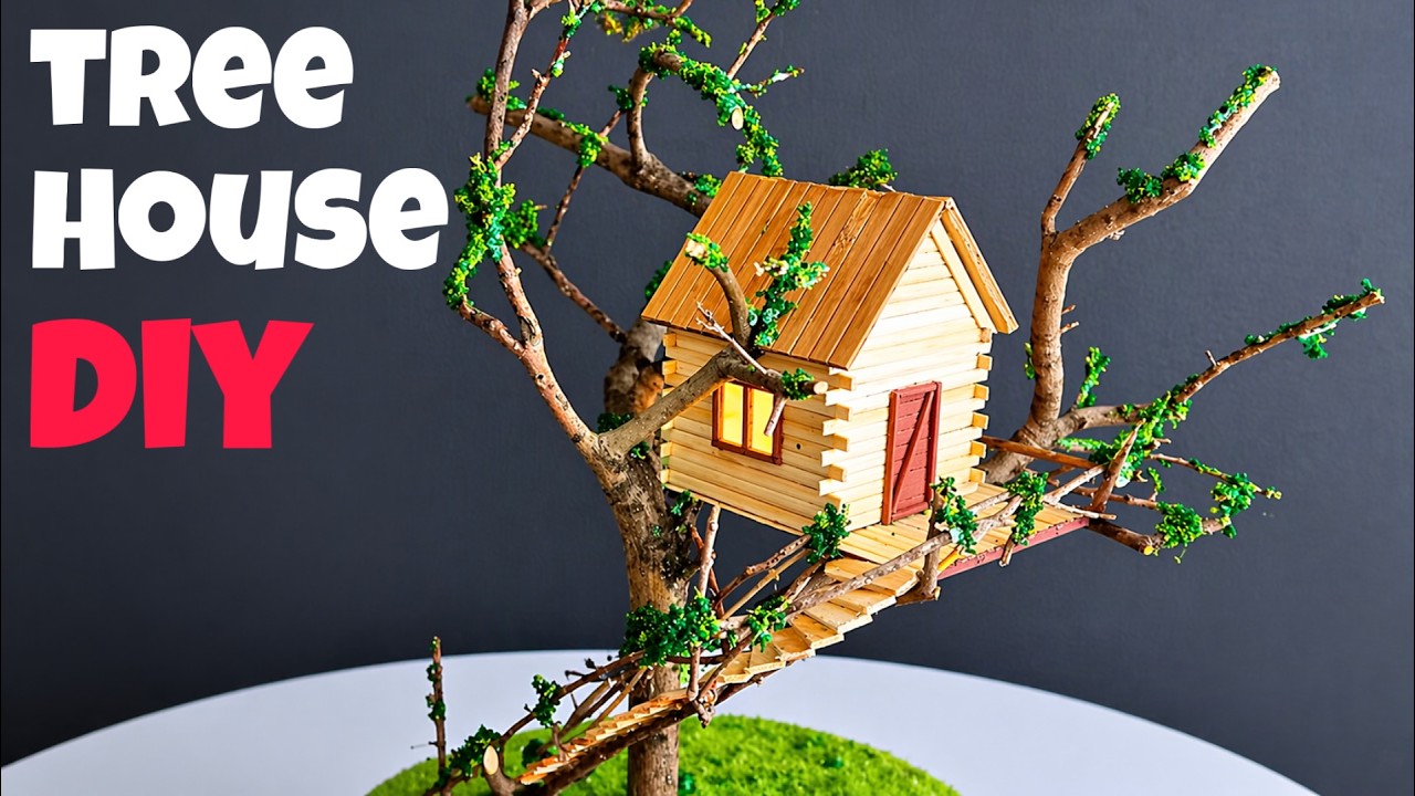 DIY Miniature Tree House - Minyat&uuml;r Ağa&ccedil; Ev Nasıl Yapılır